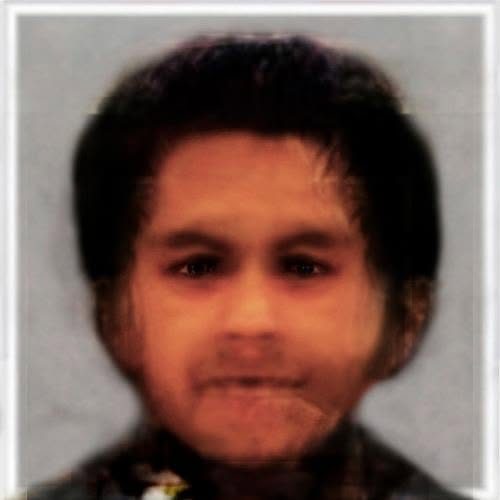 The blurred, composite face of Jaime Hernández